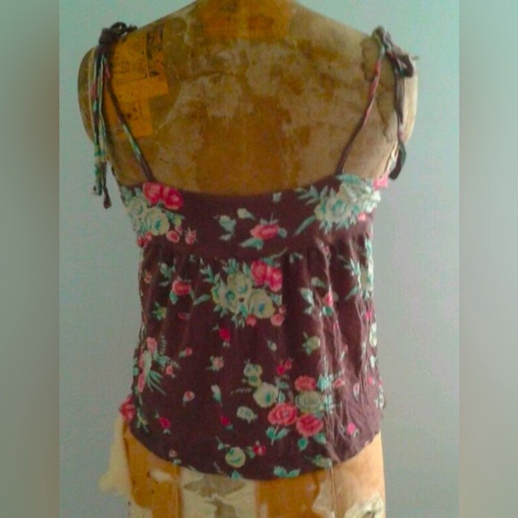 Vintage Free People Hippie Tank Top w Floral print and Rick Rack Sequin Trim - Picture 8 of 9